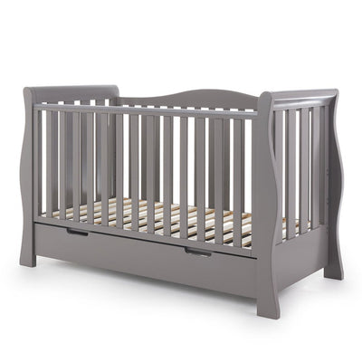 Bambinista-OBABY-Home-OBABY Stamford Luxe Sleigh Cot Bed - Warm Grey