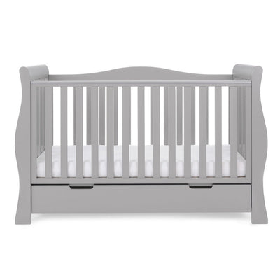 Bambinista-OBABY-Home-OBABY Stamford Luxe Sleigh Cot Bed - Warm Grey