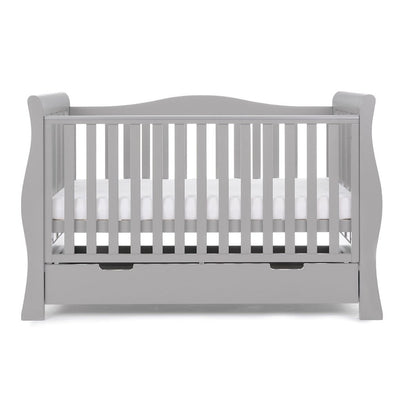 Bambinista-OBABY-Home-OBABY Stamford Luxe Sleigh Cot Bed - Warm Grey