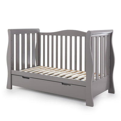 Bambinista-OBABY-Home-OBABY Stamford Luxe Sleigh Cot Bed - Warm Grey