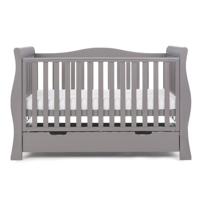 Bambinista-OBABY-Home-OBABY Stamford Luxe Sleigh Cot Bed - Warm Grey