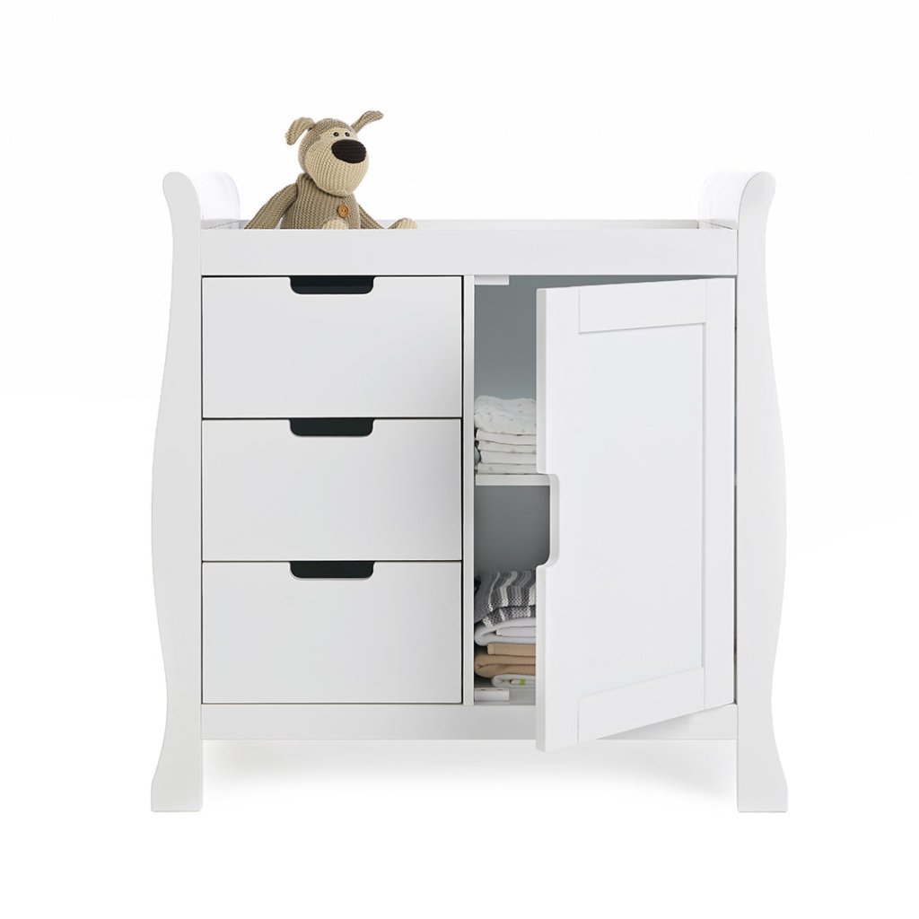 Bambinista-OBABY-Home-OBABY Stamford Sleigh Closed Changing Unit - White