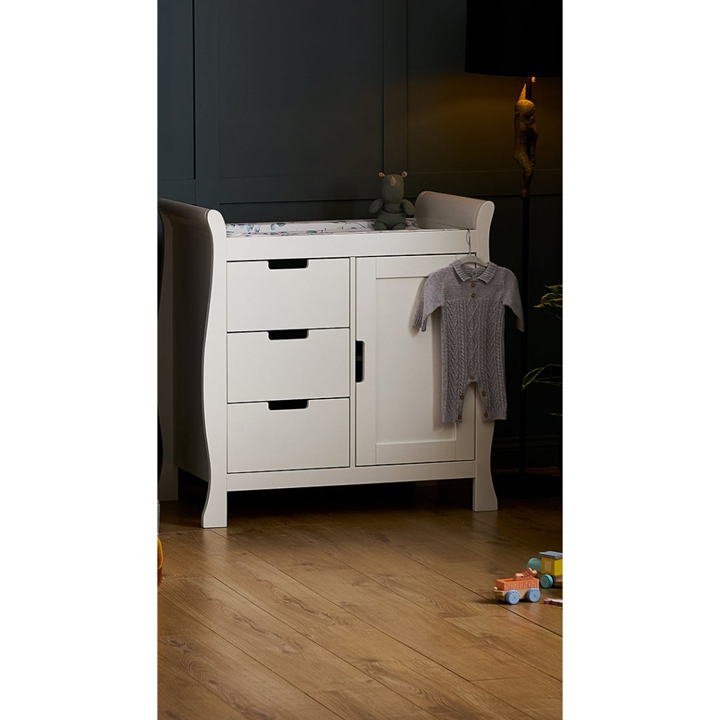 Bambinista-OBABY-Home-OBABY Stamford Sleigh Closed Changing Unit - White