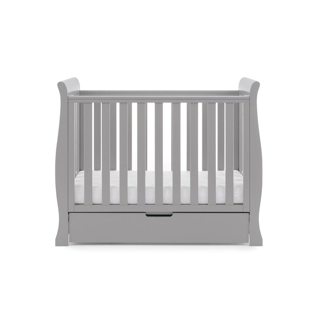 Bambinista-OBABY-Home-OBABY Stamford Space Saver Sleigh - Warm Grey