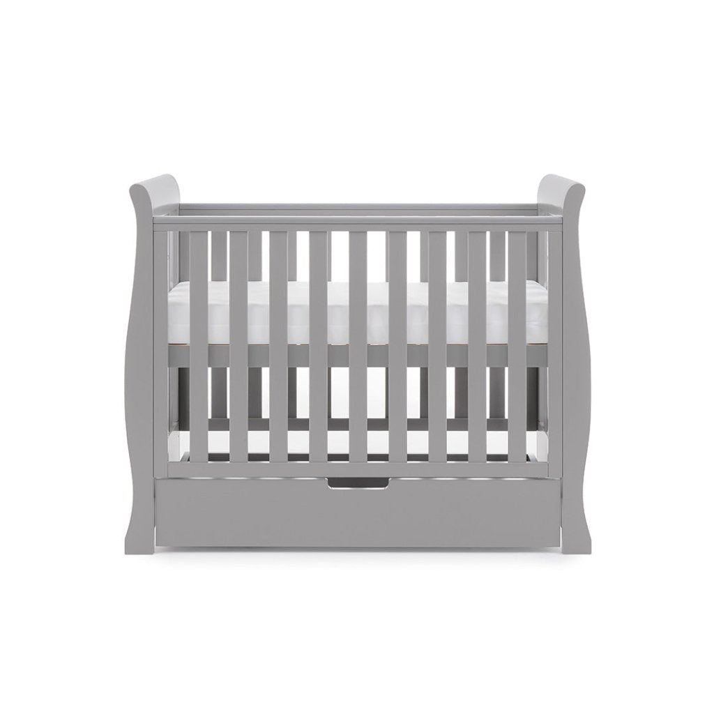 Bambinista-OBABY-Home-OBABY Stamford Space Saver Sleigh - Warm Grey