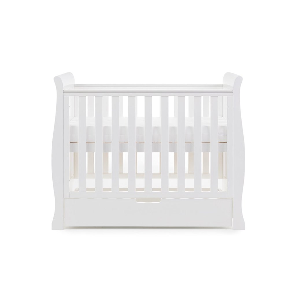 Bambinista-OBABY-Home-OBABY Stamford Space Saver Sleigh - White