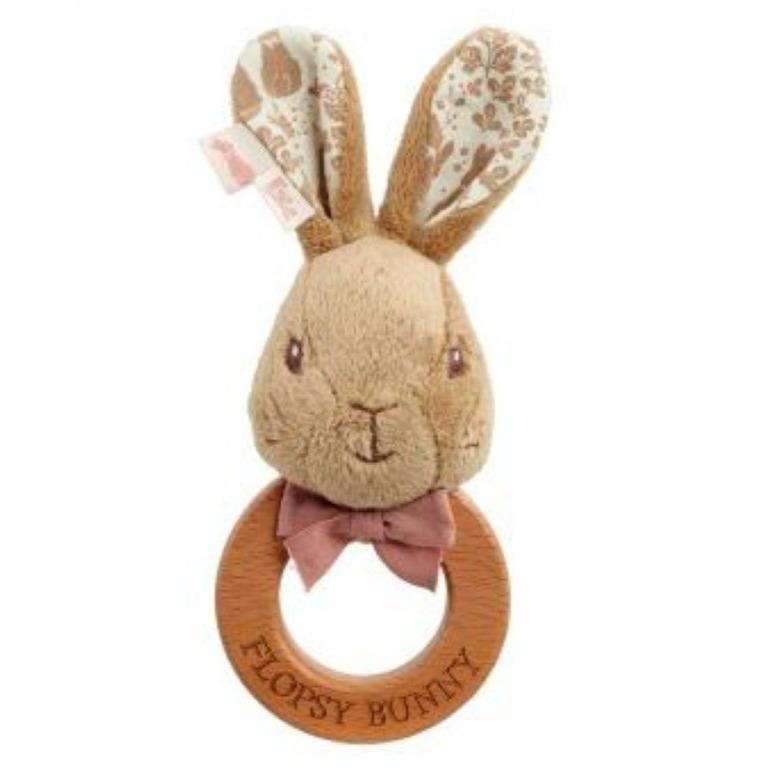 Bambinista-PETER RABBIT-Toys-PETER RABBIT Signature Flopsy Wooden Ring Rattle