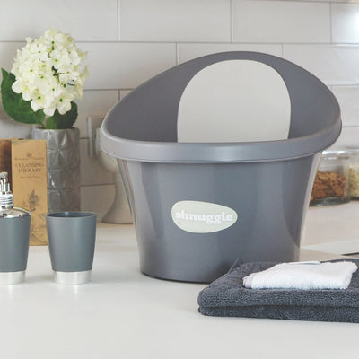 Bambinista-SHNUGGLE-Baby Care-SHNUGGLE Bath with Plug - Slate Grey Bath