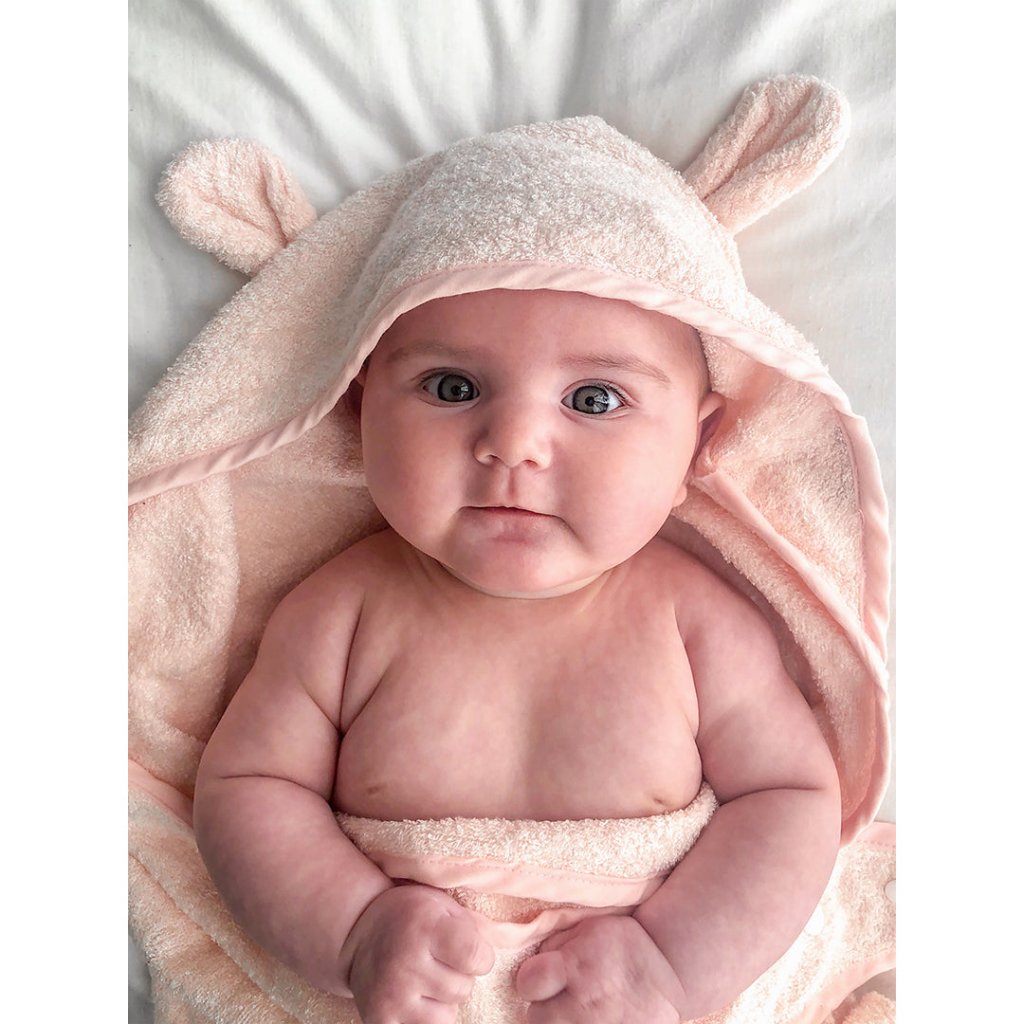 Bambinista-SHNUGGLE-Towels-SHNUGGLE Wearable Towel With Ears -Pink