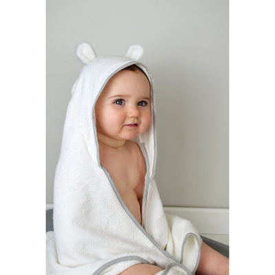 Bambinista-SHNUGGLE-Towels-SHNUGGLE Wearable Towel With Ears -White