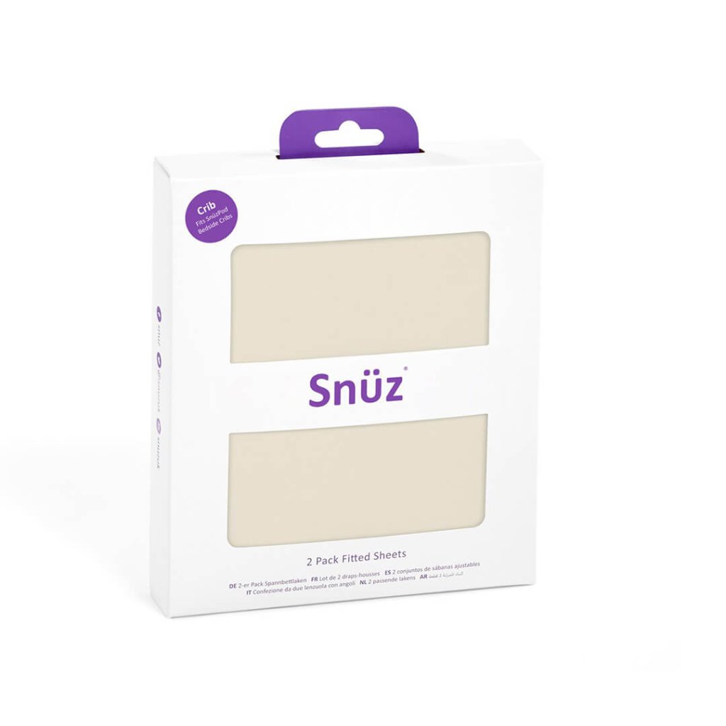 Bambinista-SNUZ-Bedding-Snuz 2 Pack Crib Fitted Sheet - Linen