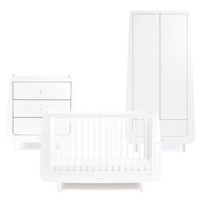 Bambinista-SNUZ-Furniture-SnuzKot Skandi 3pc Nursery Furniture Set - White