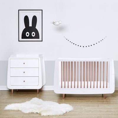 Bambinista-SNUZ-Furniture-SnuzKot Skandi Cot Bed - Rose Gold