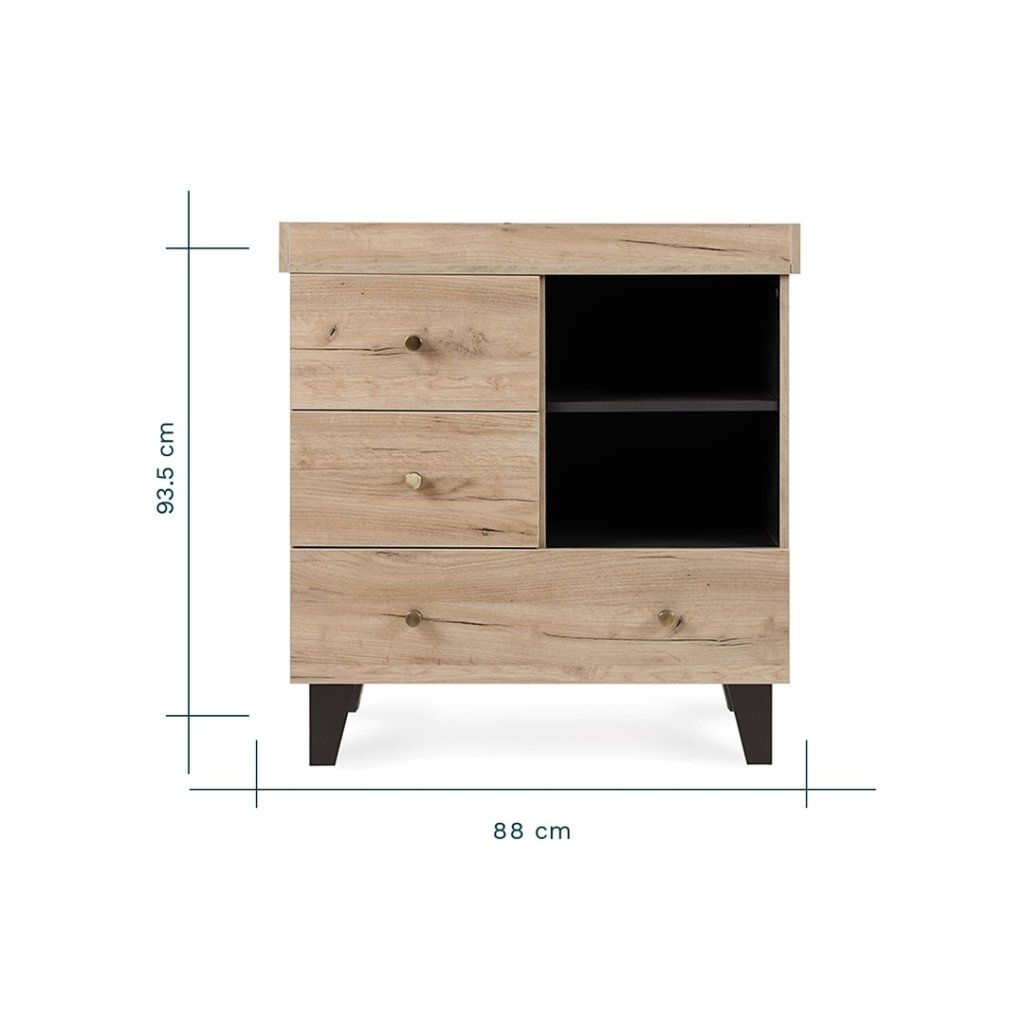 Bambinista-TUTTI BAMBINI-Travel-TUTTI BAMBINI Como Chest Changer - Distressed Oak / Slate Grey