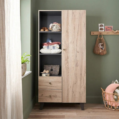 Bambinista-TUTTI BAMBINI-Travel-TUTTI BAMBINI Como Wardrobe - Distressed Oak / Slate Grey