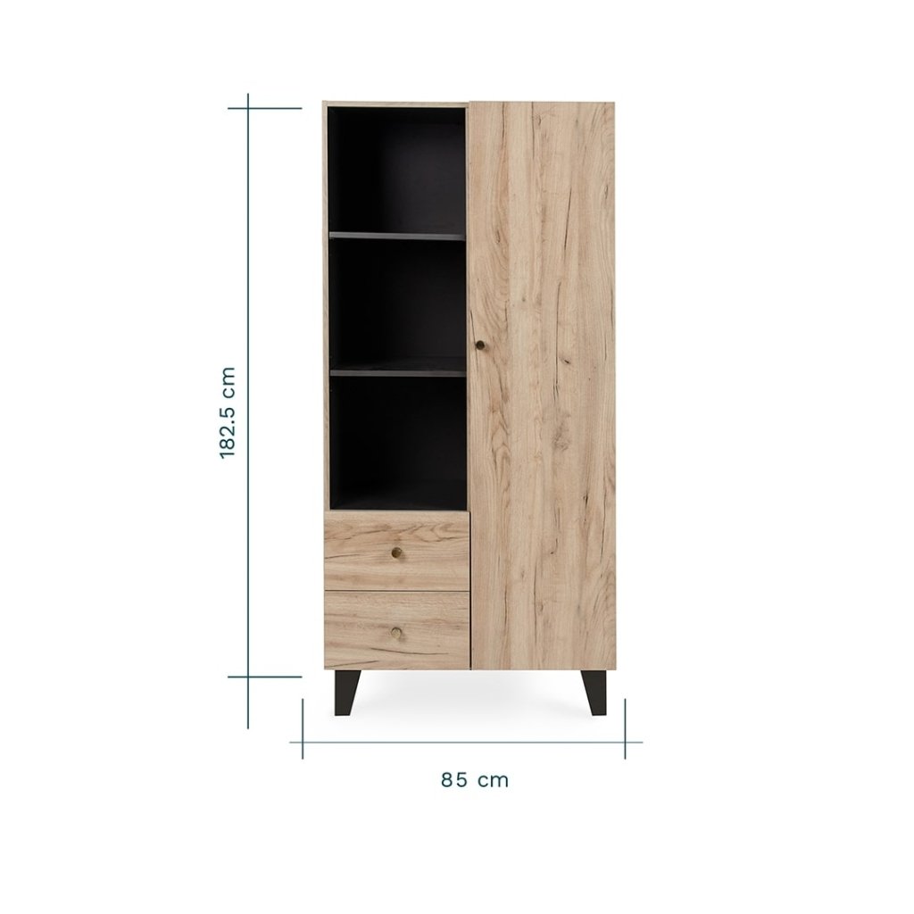 Bambinista-TUTTI BAMBINI-Travel-TUTTI BAMBINI Como Wardrobe - Distressed Oak / Slate Grey