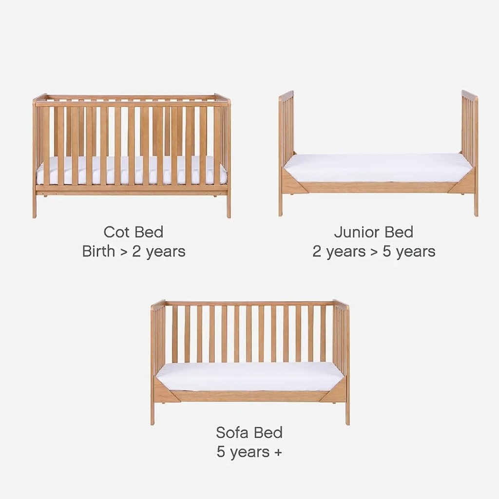 Bambinista-TUTTI BAMBINI-Travel-TUTTI BAMBINI Oak Malmo Cot Bed & Rio Furniture 2pc Set Dove Grey/Oak